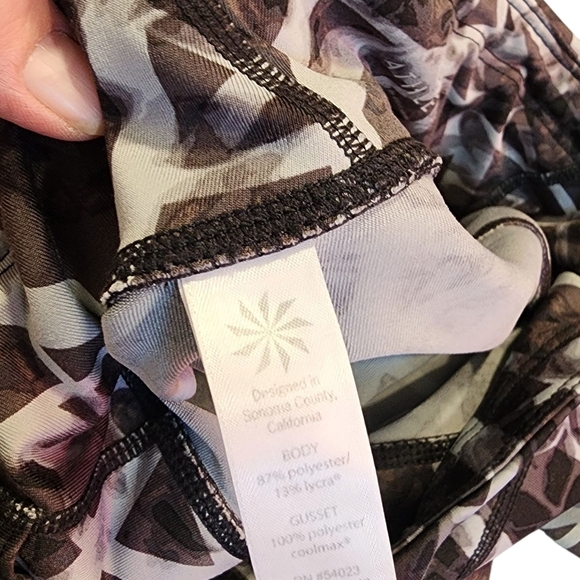 Athleta Women's Abstract Print Leggings - Brown and White - Picture 6 of 6